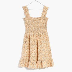 Linen-Blend Lucie Smocked Tank Mini Dress in Painted Seashells